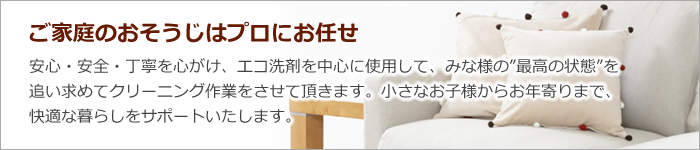 ご家庭のお掃除はプロにお任せ